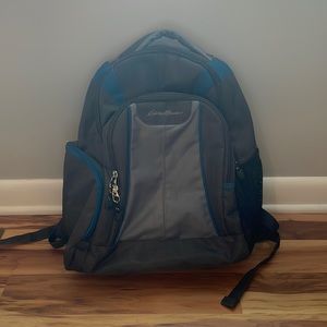 Eddie Bauer Gray and Blue Diaper Backpack